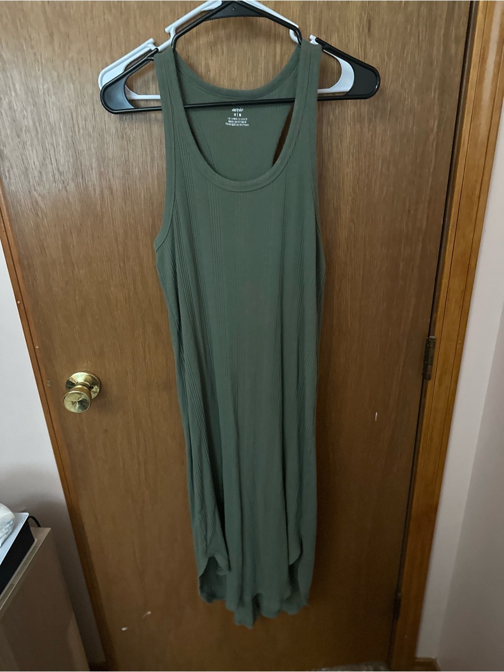 Aerie Olive Green Ribbed Tank Dress